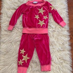 Ooh! La, La! Couture Pink and Gold Star Kids Matching Set